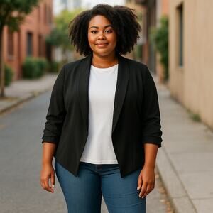 Women’s Color Swatch Black Plus Size Blazer Business Casual office wear L